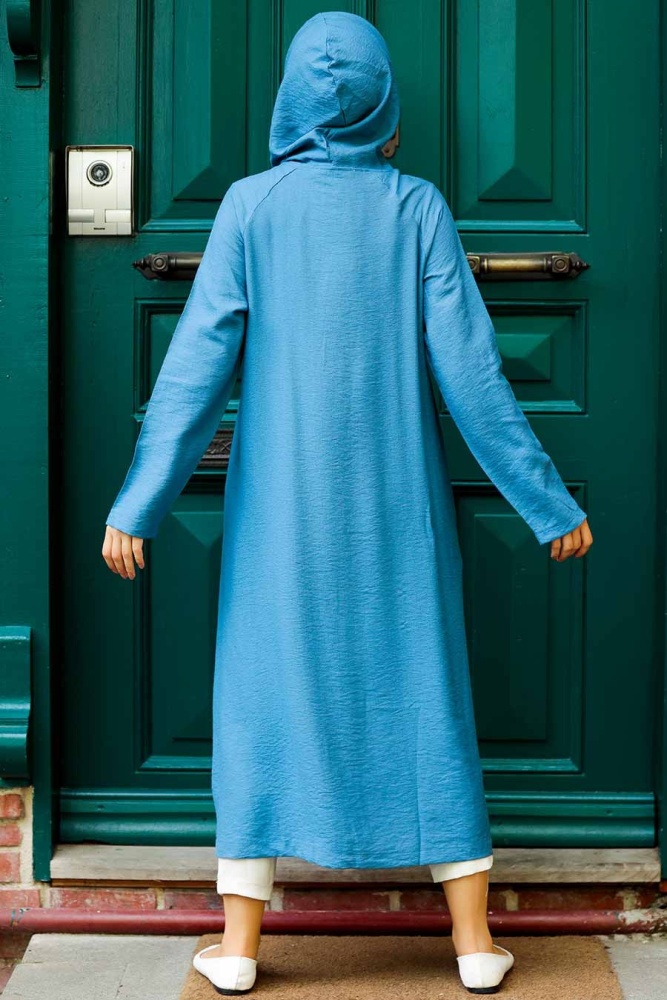 Neva Style - Casquette Hijab Bleu Indigo à Capuche 17250IM - 2