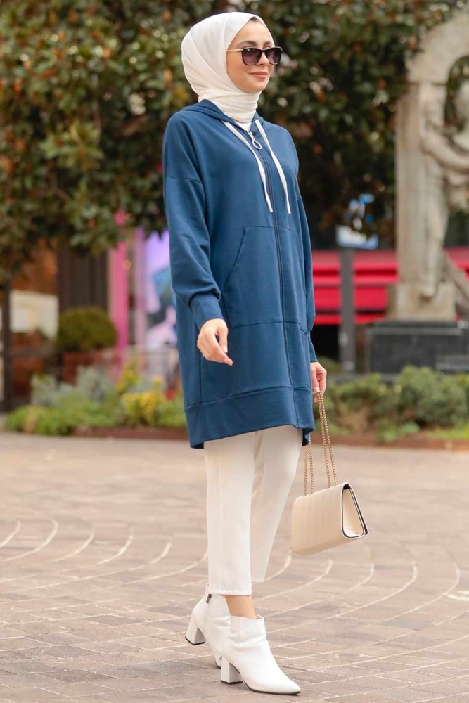 Neva Style - Casquette Hijab Bleu Marine 32450L - 1
