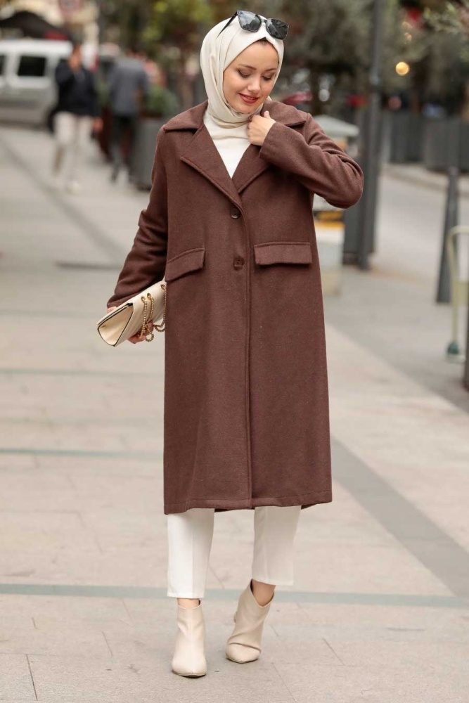 Neva Style - Casquette Hijab Cachet Marron 56720KH - 1