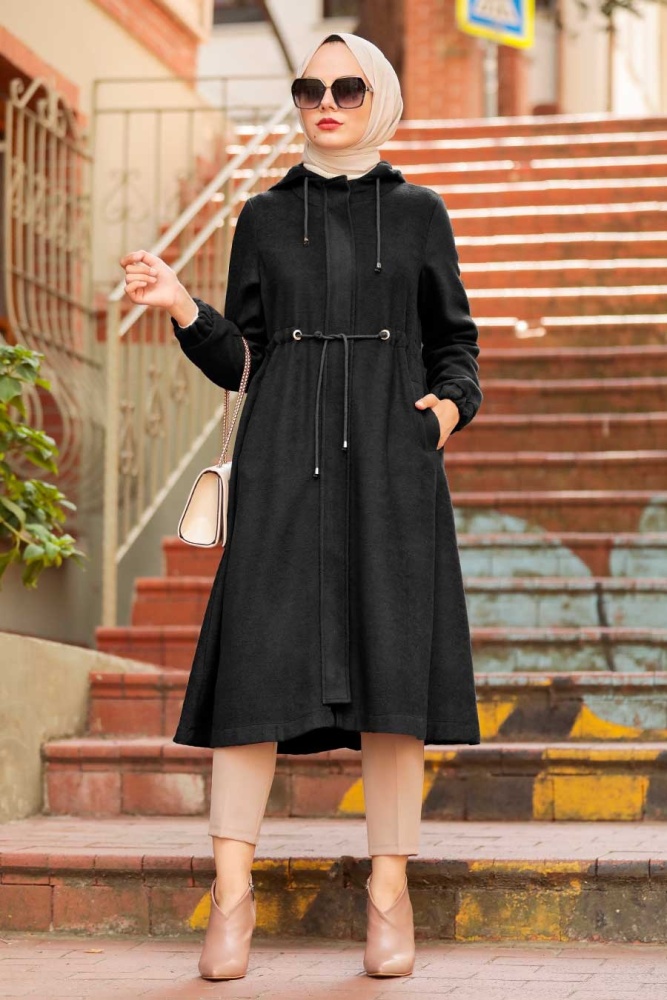 Neva Style -Casquette Hijab Cachet Noir 5578S - 1