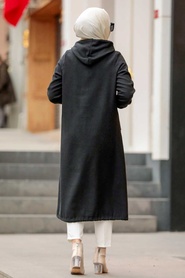 Neva Style - Casquette Hijab Cachet Noir 5664S - Thumbnail