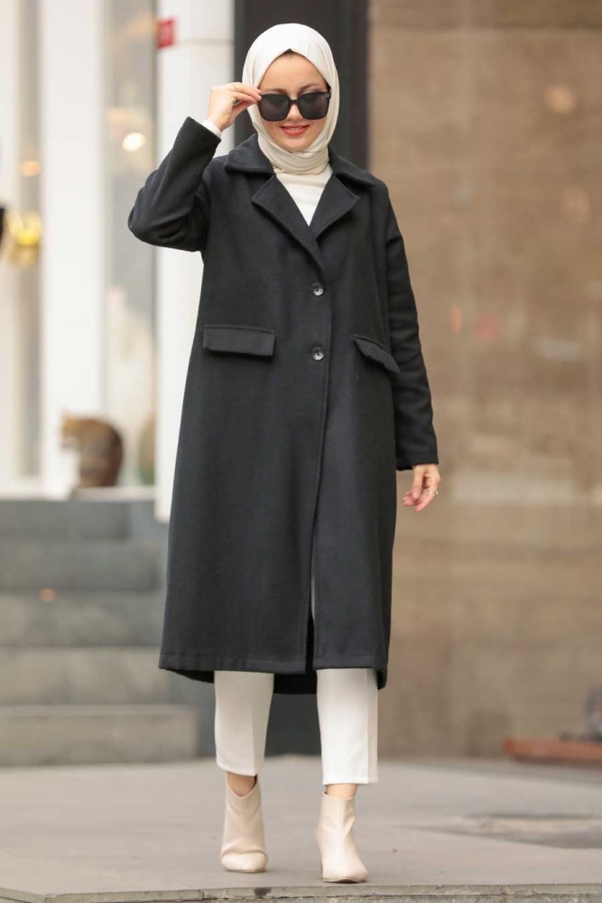 Neva Style - Casquette Hijab Cachet Noir 56720S - 2