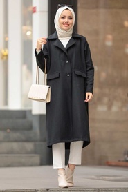 Neva Style - Casquette Hijab Cachet Noir 56720S - Thumbnail