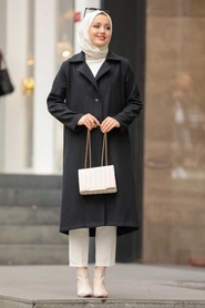 Neva Style - Casquette Hijab Cachet Noir 56720S - Thumbnail