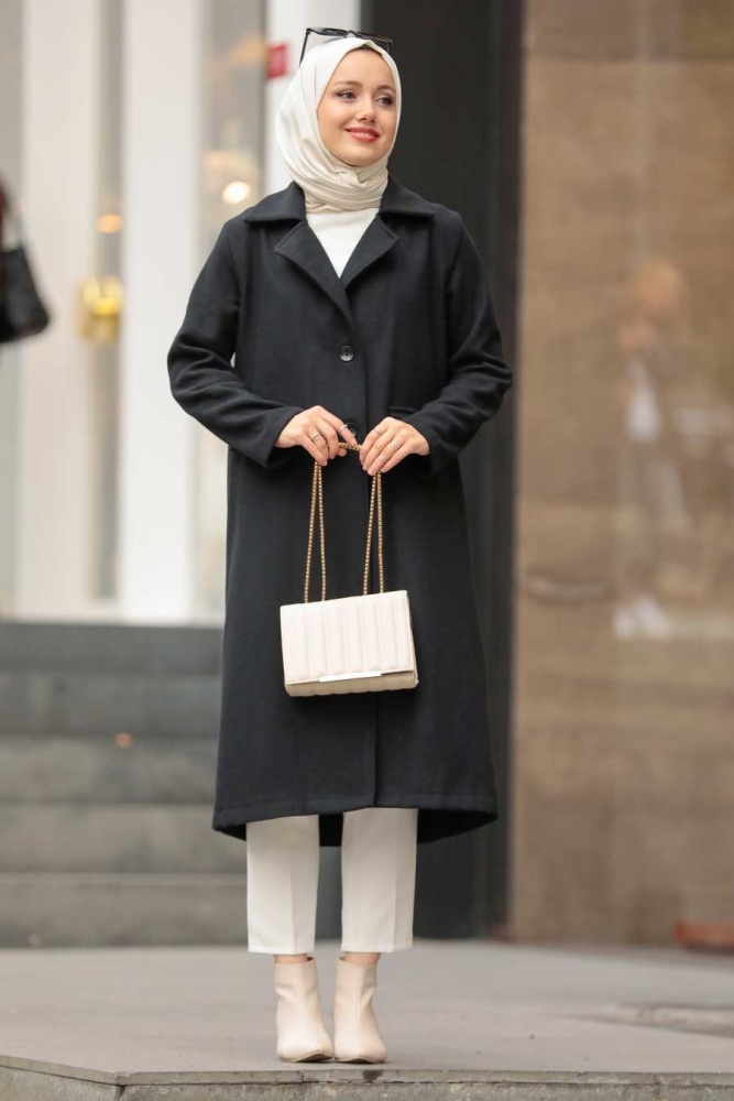 Neva Style - Casquette Hijab Cachet Noir 56720S - 3