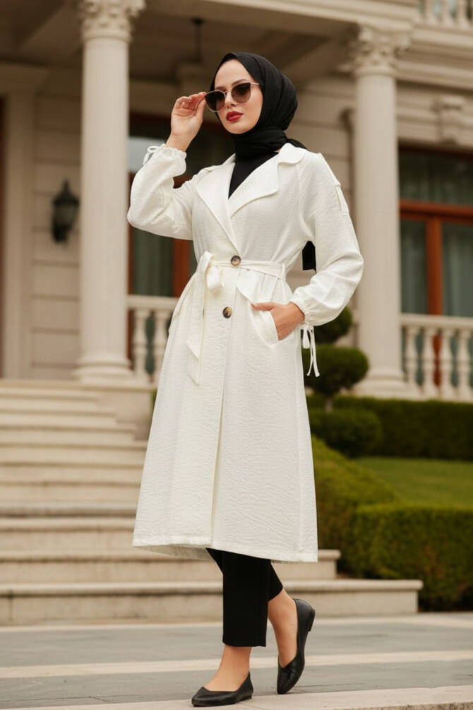 Neva Style -Casquette Hijab écru 41060E - 1