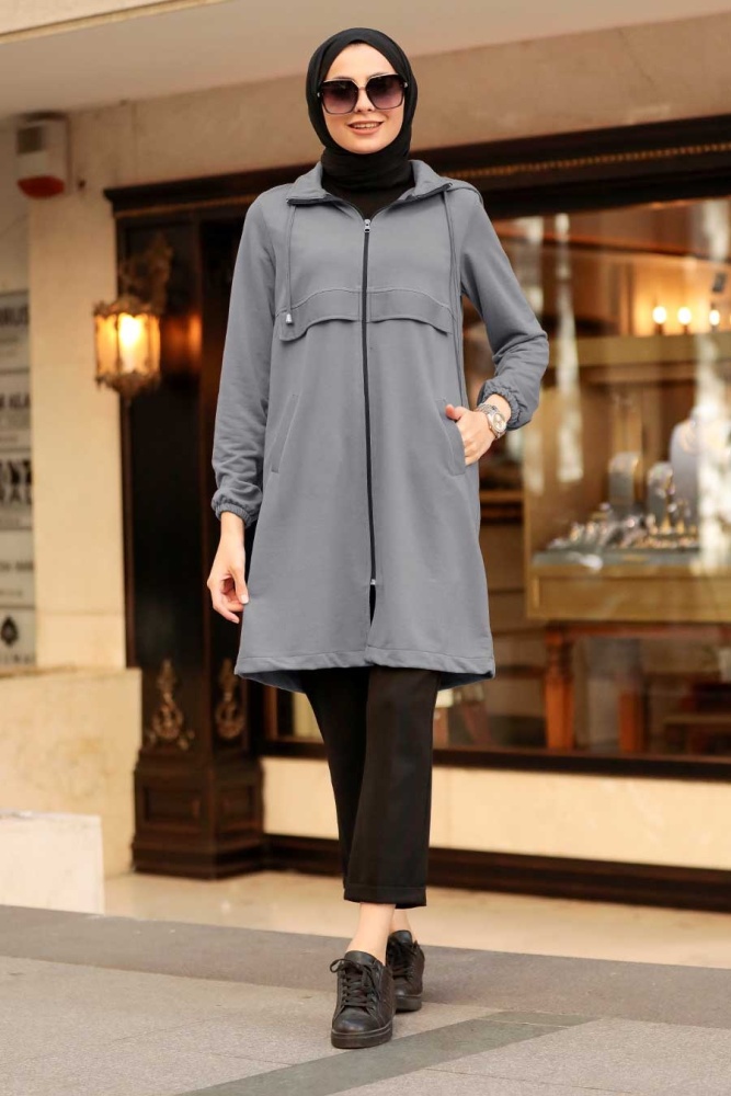 Neva Style - Casquette Hijab Fumée 7148FU - 1