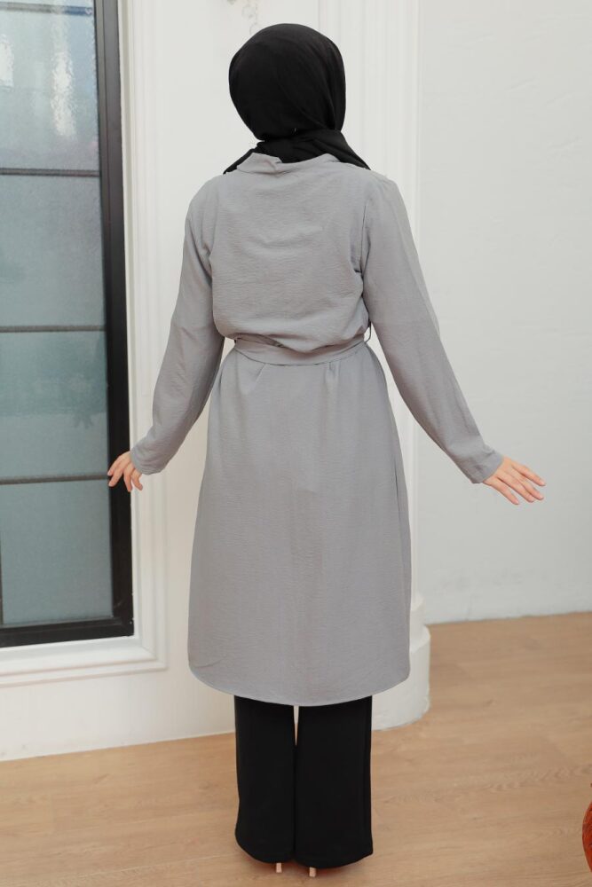 Neva Style - Casquette Hijab Grise 10860GR - 2