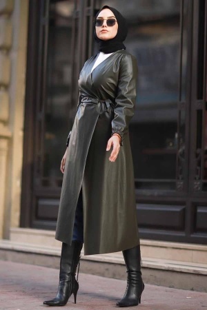 Neva Style - Casquette Hijab Kaki 22583HK - 1