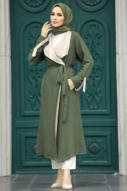 Neva Style - Casquette Hijab Kaki 41080HK - Thumbnail