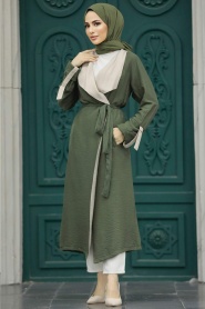 Neva Style - Casquette Hijab Kaki 41080HK - Thumbnail