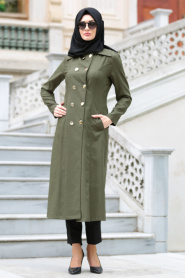 Neva Style - Casquette Hijab Kaki 52090HK - Thumbnail