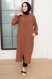 Neva Style - Casquette Hijab Marron 6298KH - Thumbnail