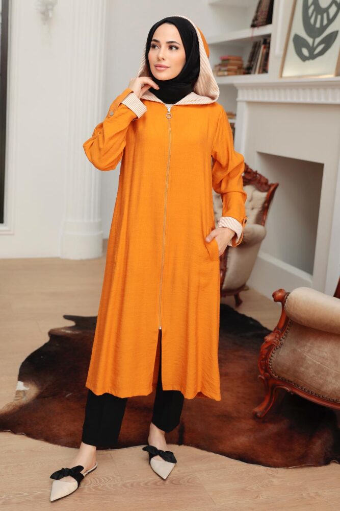 Neva Style - Casquette Hijab Moutarde 4104HR - 2