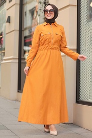 Neva Style - Casquette Hijab Moutarde 4288HR - Thumbnail