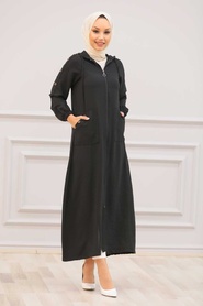 Neva Style - Casquette Hijab Noire 3729S - Thumbnail