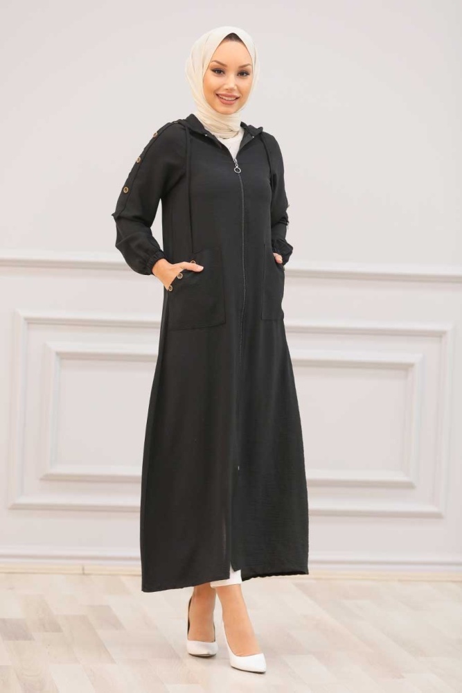 Neva Style - Casquette Hijab Noire 3729S - 1