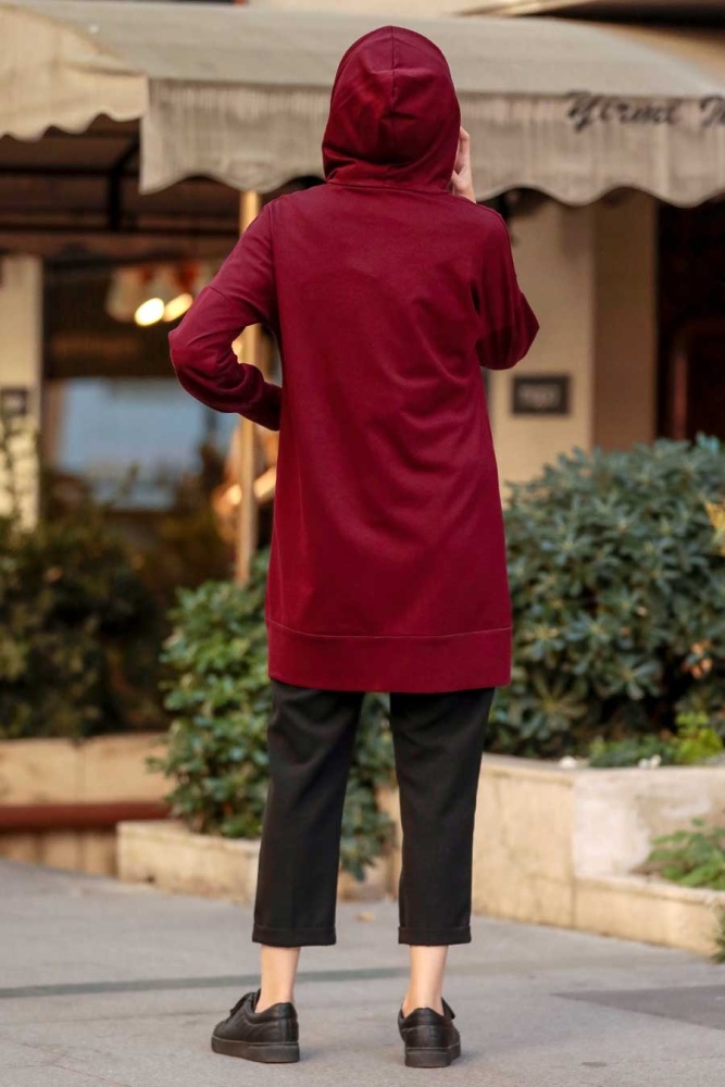 Neva Style - Casquette Hijab Rouge Bordeaux 32450BR - 6