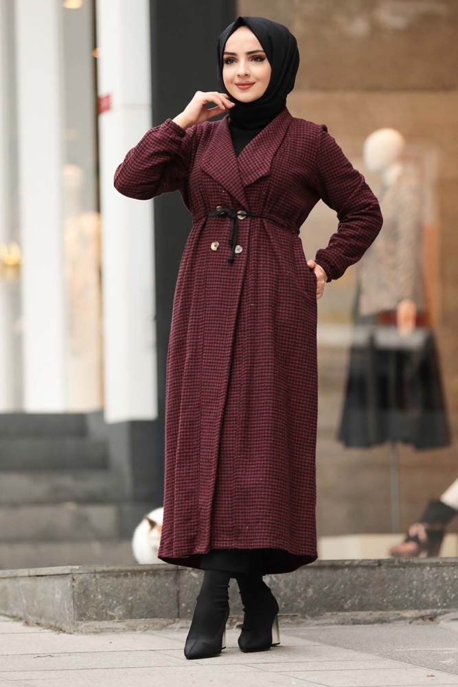 Neva Style - Casquette Hijab Rouge Bordeaux 5580BR - 1