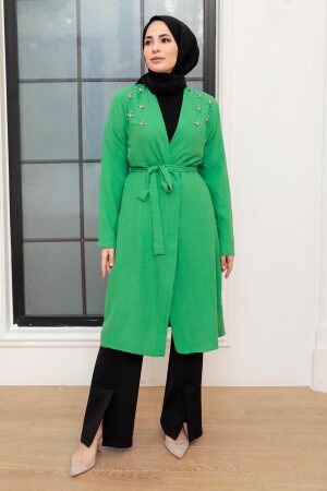 Neva Style - Casquette Hijab Vert 10860Y - 1