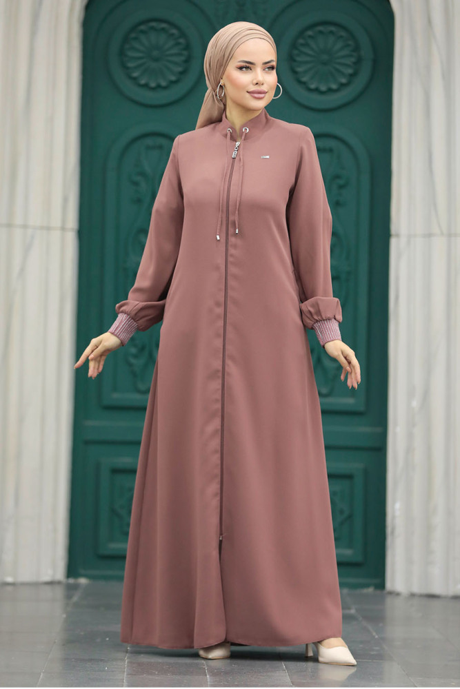 Neva Style - Cepli Gül Kurusu Tesettür Ferace 20036GK - 2