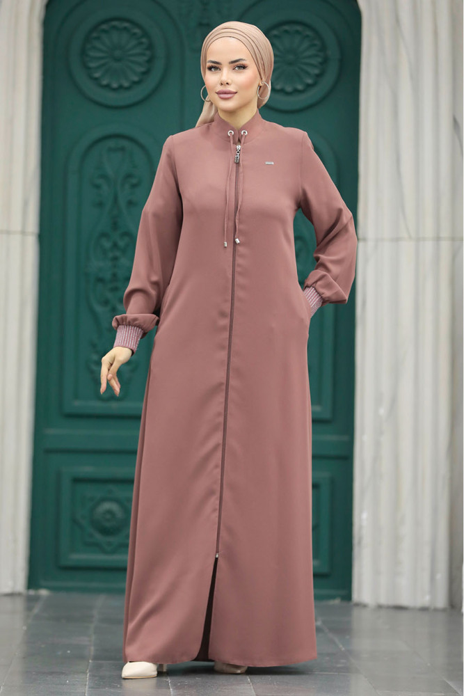 Neva Style - Cepli Gül Kurusu Tesettür Ferace 20036GK - 3