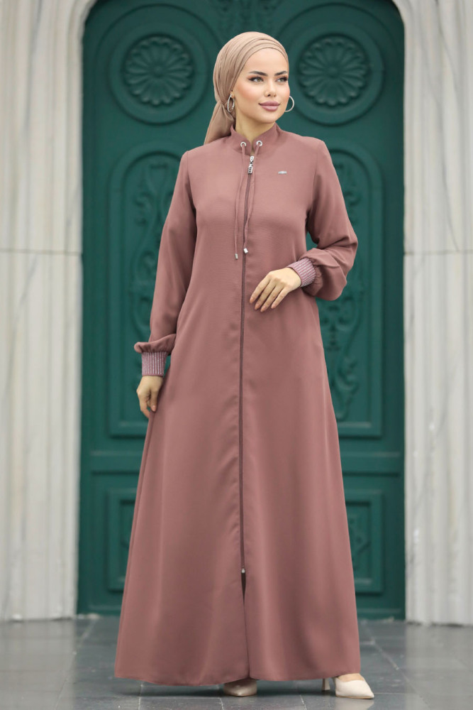 Neva Style - Cepli Gül Kurusu Tesettür Ferace 20036GK - 1