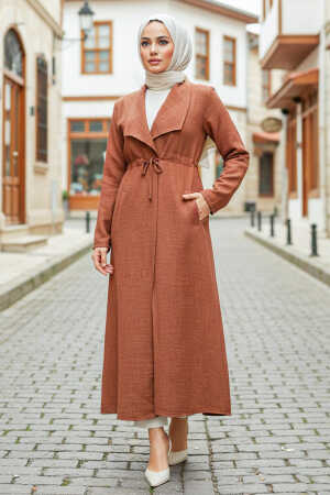  Cepli Kahverengi Tesettür Kap 11341KH - NEVA STYLE