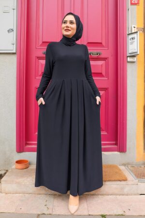 Neva Style - Cepli Lacivert Tesettür Elbise 18130L - 1