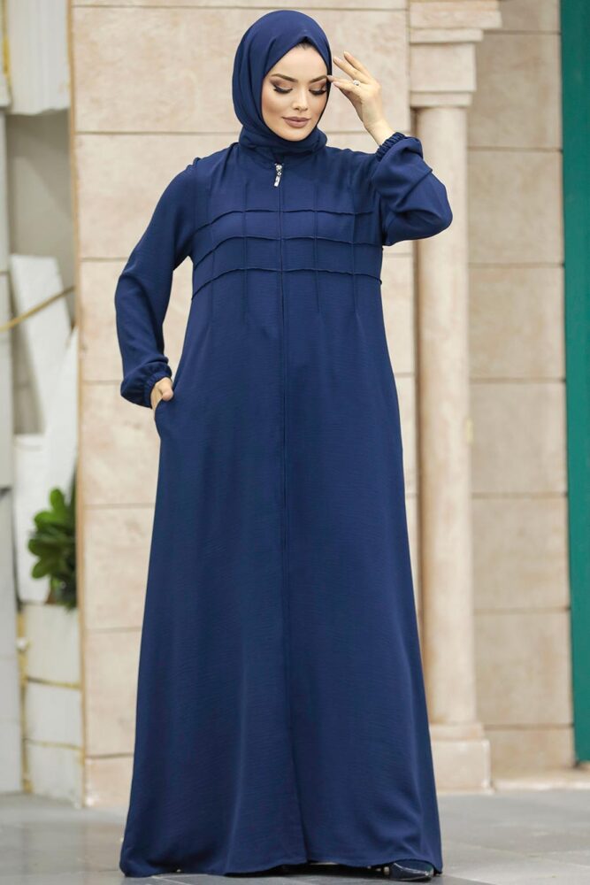 Neva Style - Cepli Lacivert Tesettür Ferace 11069L - 2