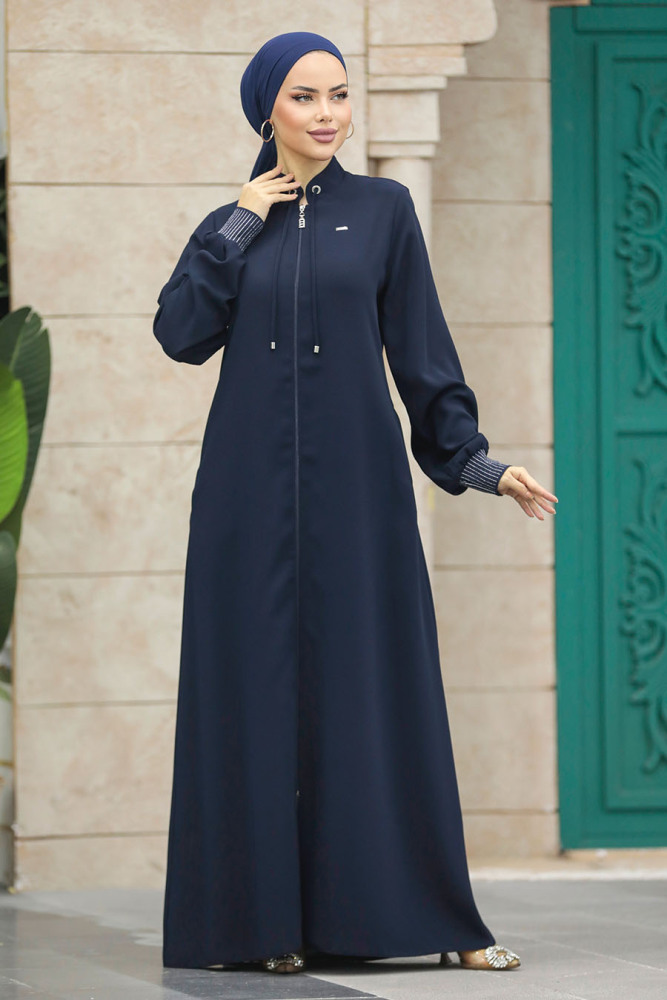 Neva Style - Cepli Lacivert Tesettür Ferace 20036L - 2