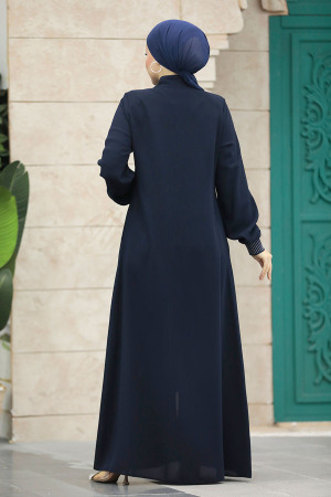 Neva Style - Cepli Lacivert Tesettür Ferace 20036L - 4