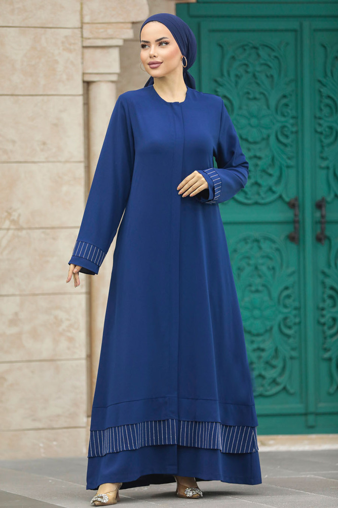 Neva Style - Cepli Lacivert Tesettür Ferace 20132L - 3