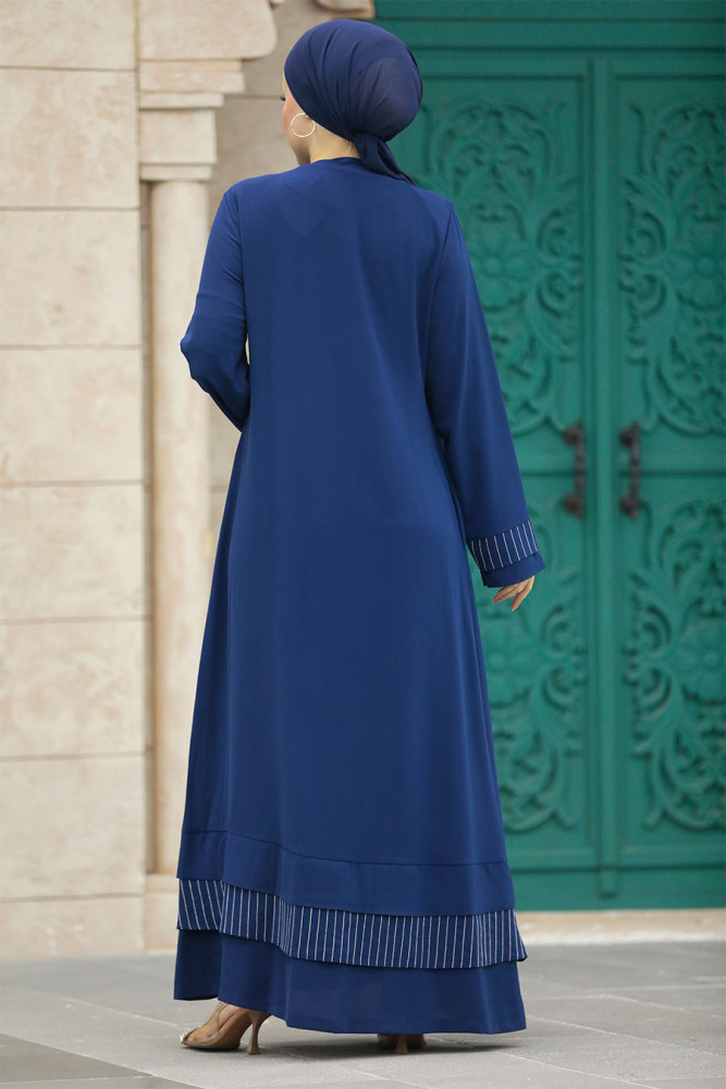 Neva Style - Cepli Lacivert Tesettür Ferace 20132L - 5
