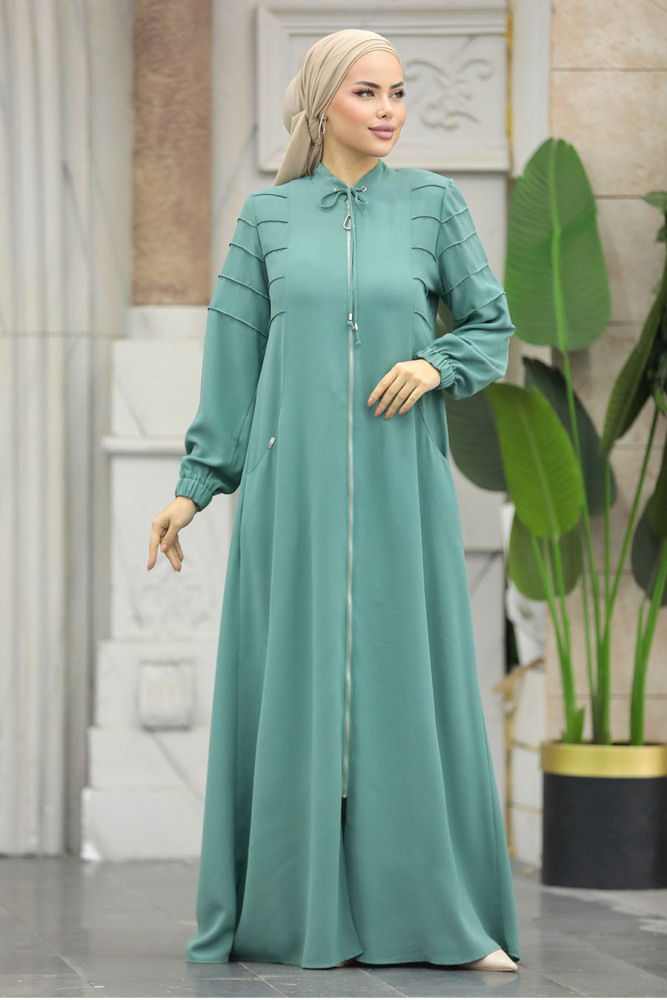 Neva Style - Cepli Mint Tesettür Ferace 20031MINT - 2