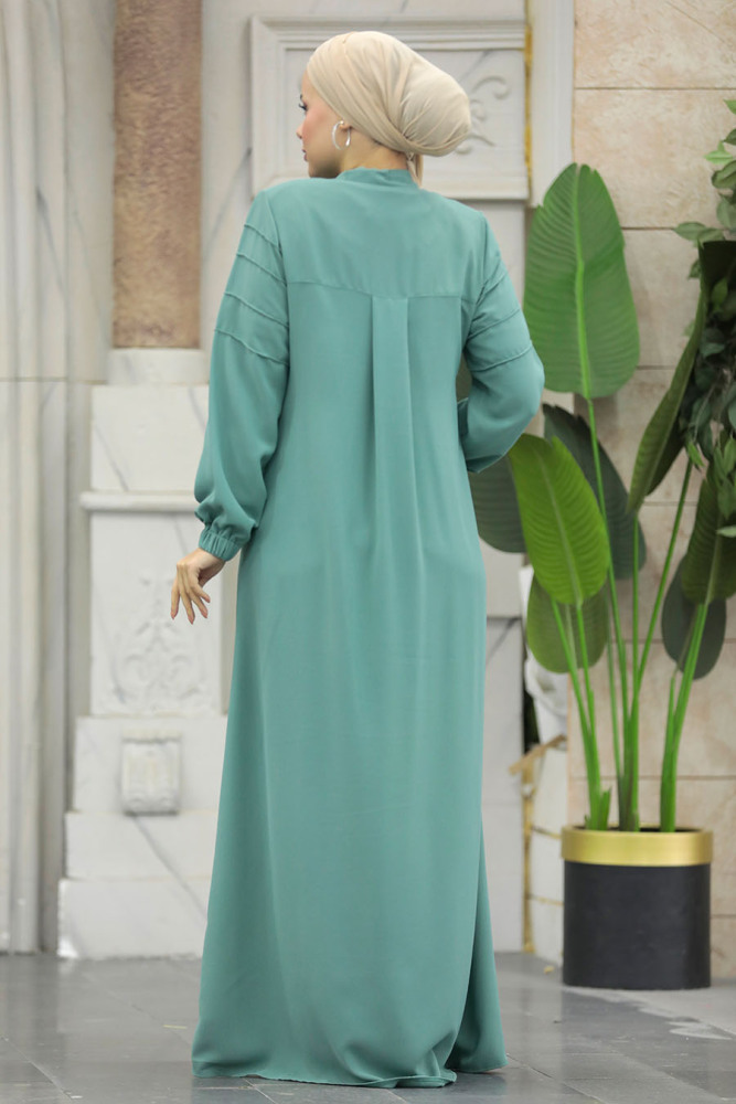 Neva Style - Cepli Mint Tesettür Ferace 20031MINT - 3