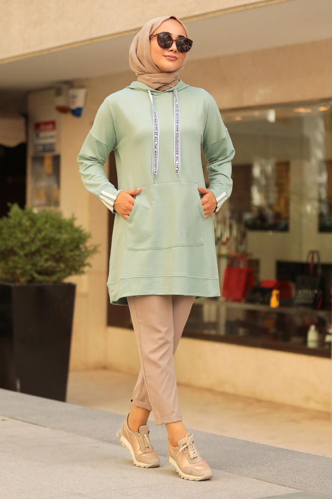 Neva Style - Cepli Mint Tesettür Sweatshirt 1595MINT - 1