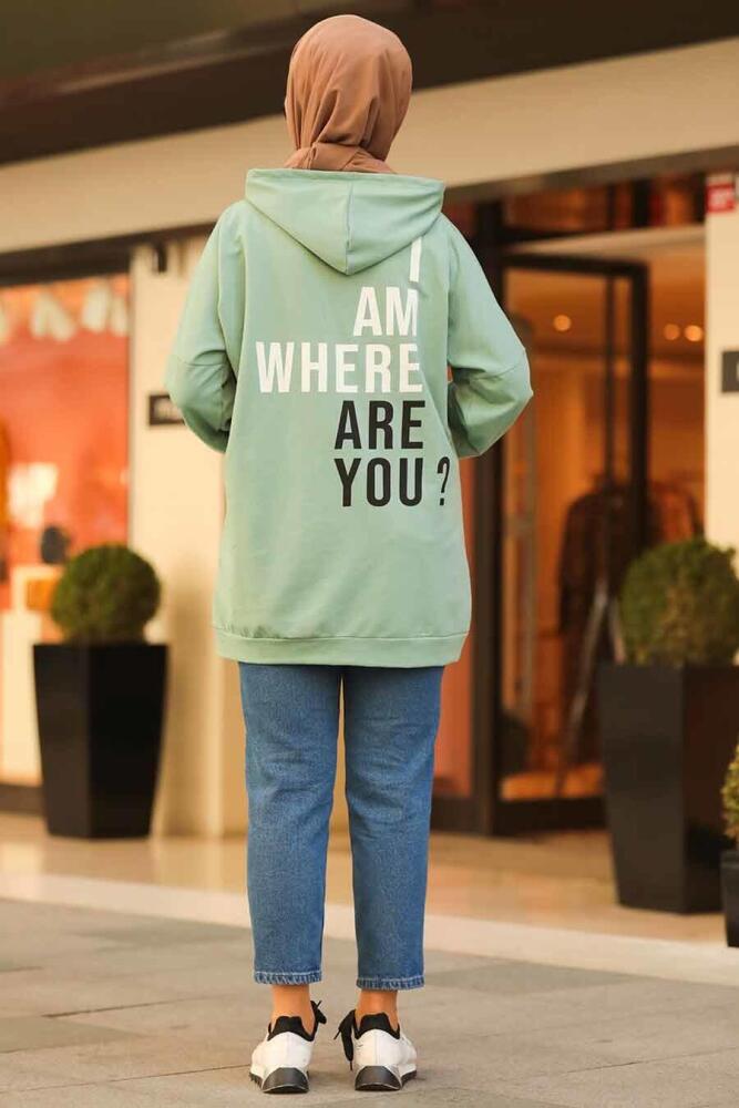 Neva Style - Cepli Mint Tesettür Sweatshirt & Tunik 41251MINT - 2