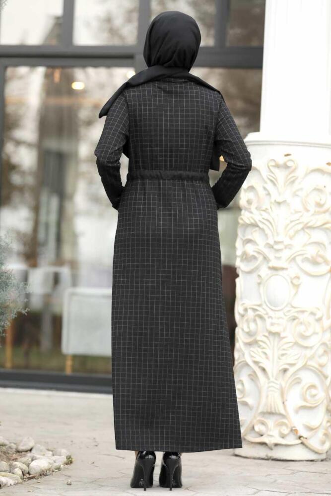 Neva Style - Cepli Siyah Tesettür Elbise 80380S - 2