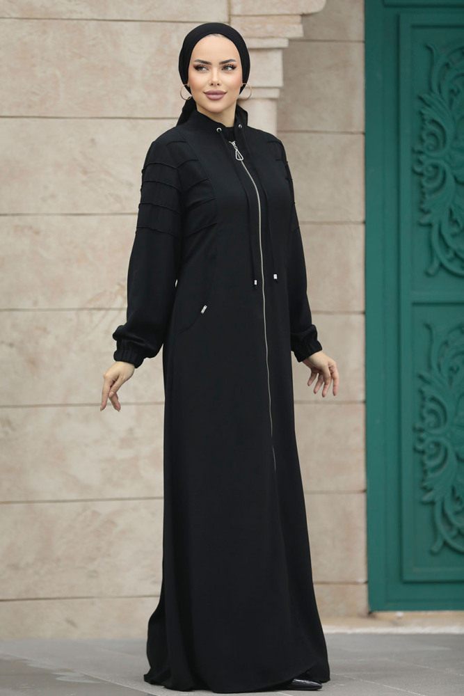Neva Style - Cepli Siyah Tesettür Ferace 20031S - 1