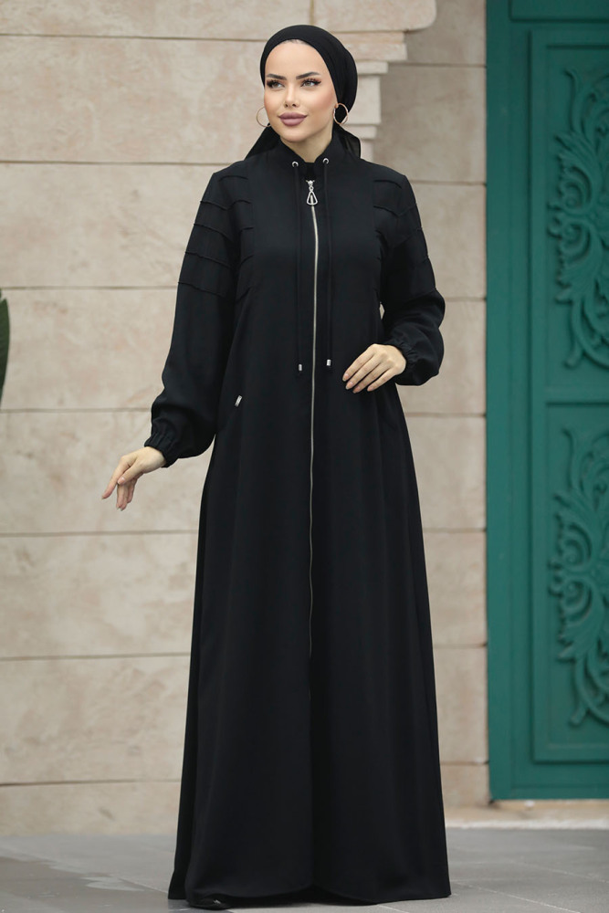 Neva Style - Cepli Siyah Tesettür Ferace 20031S - 2