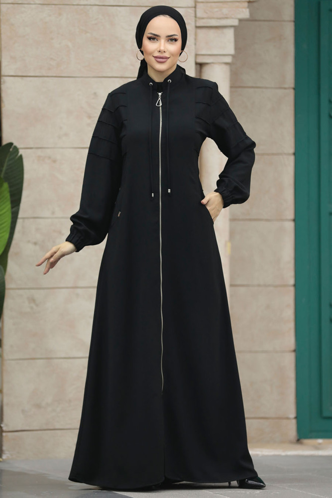 Neva Style - Cepli Siyah Tesettür Ferace 20031S - 3