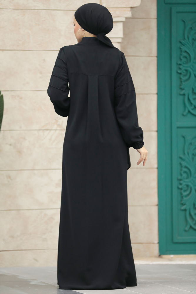 Neva Style - Cepli Siyah Tesettür Ferace 20031S - 4