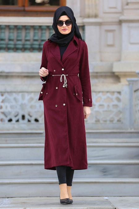 Neva Style - Cherry Hijab Coat 22000VSN