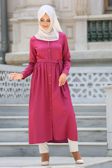 Neva Style - Cherry Hijab Dress 4053VSN