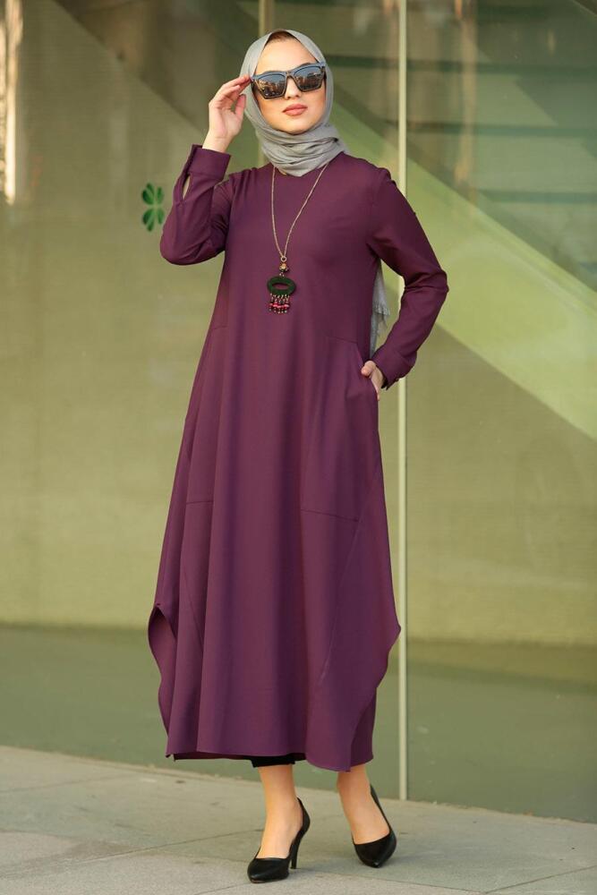 Kolyeli Vişne Tesettür Tunik 2261VSN - 1