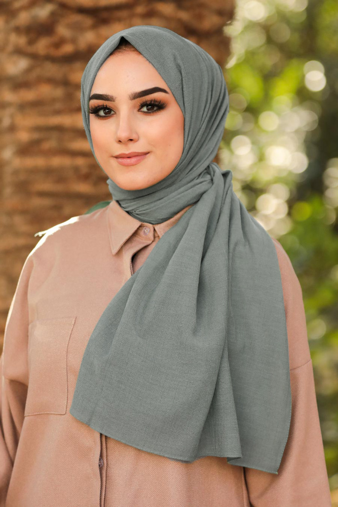 Neva Style - Châle Hijab Gris 7563GR - 1