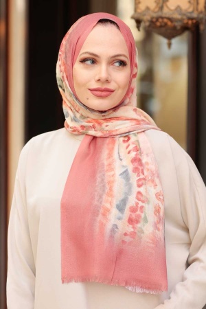 Neva Style -Châle Hijab Rose Séchée 4907GK - 1