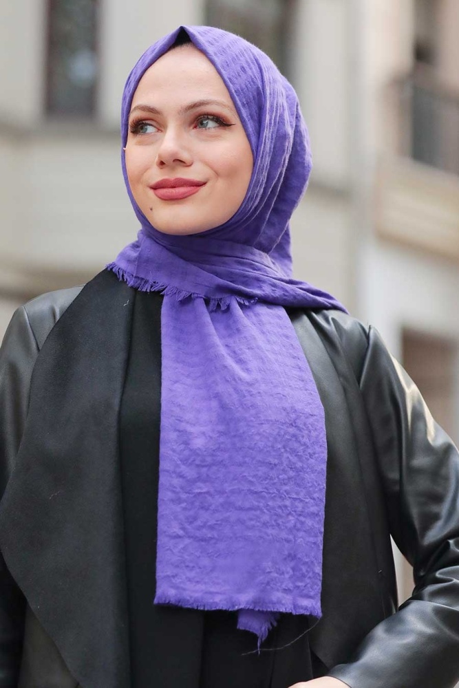 Neva Style -Châle Hijab Violet 50680MRC - 1