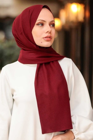 Neva Style - Châle Rouge Bordeaux 50522BR - 4